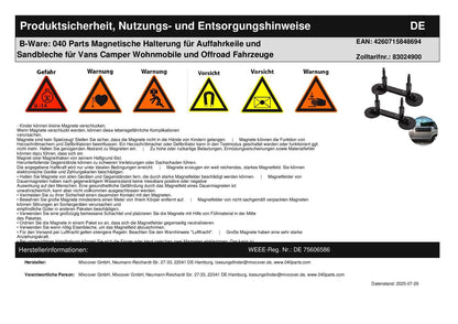 B - Ware: 040 Parts Magnetische Halterung für Auffahrkeile und Sandbleche für Vans Camper Wohnmobile und Offroad Fahrzeuge