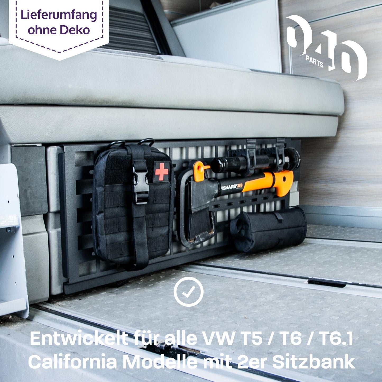 B - Ware: 040 parts Molle Board für 2er Sitzbank Schublade dein Ordnungshelfer Equipmenthalter tool board für VW T5, T6 und T6.1 California - 040parts - 4260715848359