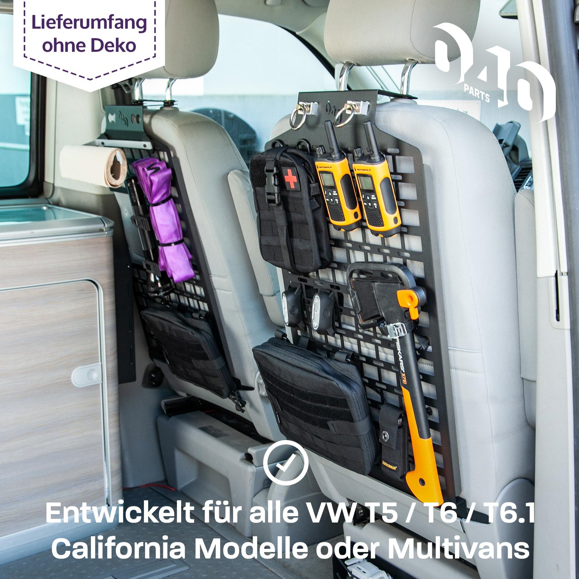 B - Ware: 040 parts Molle Board für den Fahrersitz im California Ordnungshelfer Equipmenthalter tool board für VW T5 T6 T6.1 California - 040parts - 4260715848342