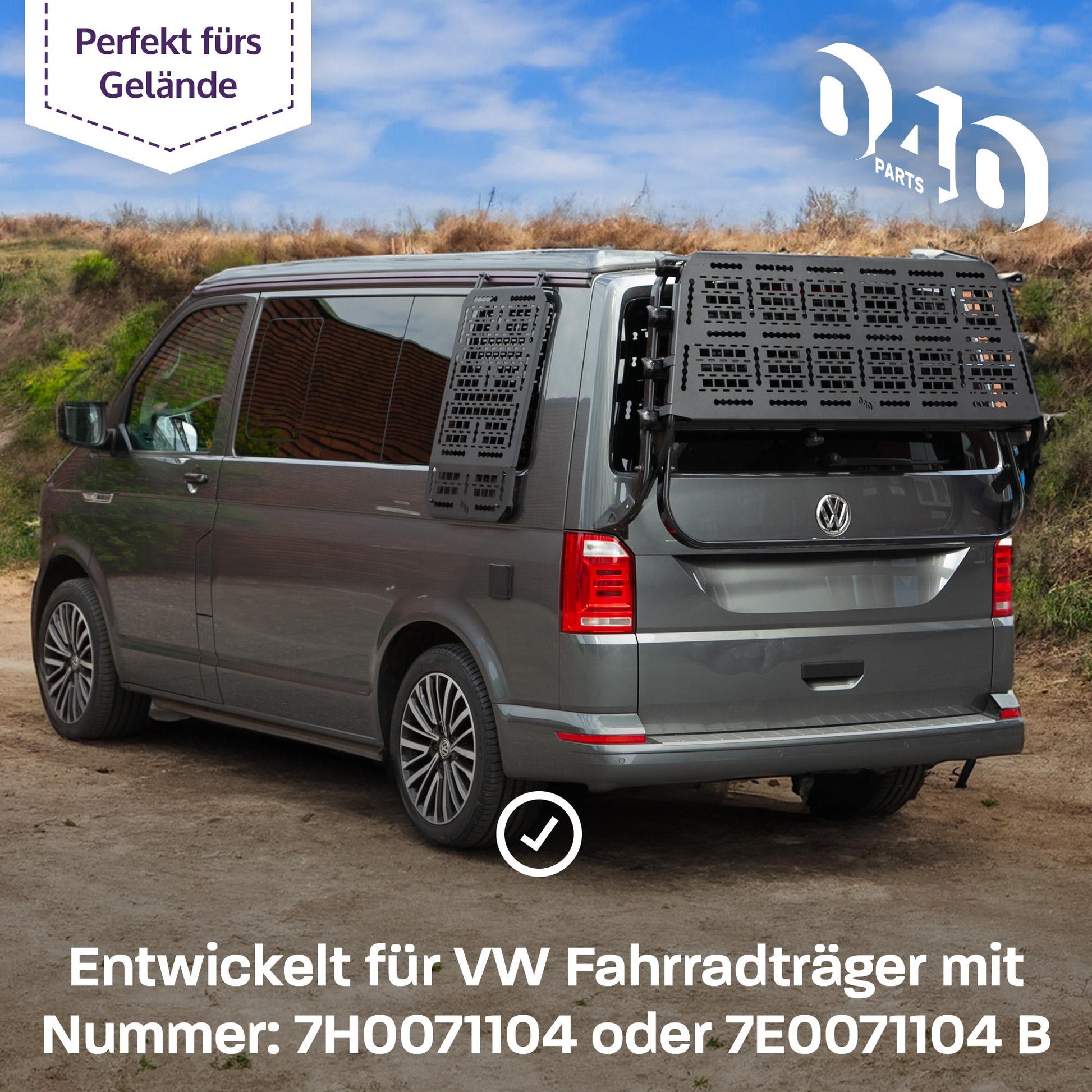 B - Ware: 040 Parts Molle Board für VW T5 T6 T6.1 Fahrradträger Gepäckträger Offroad Zubehör kompatibel mit original Heckträger LOGO - 040parts - 1234567892003