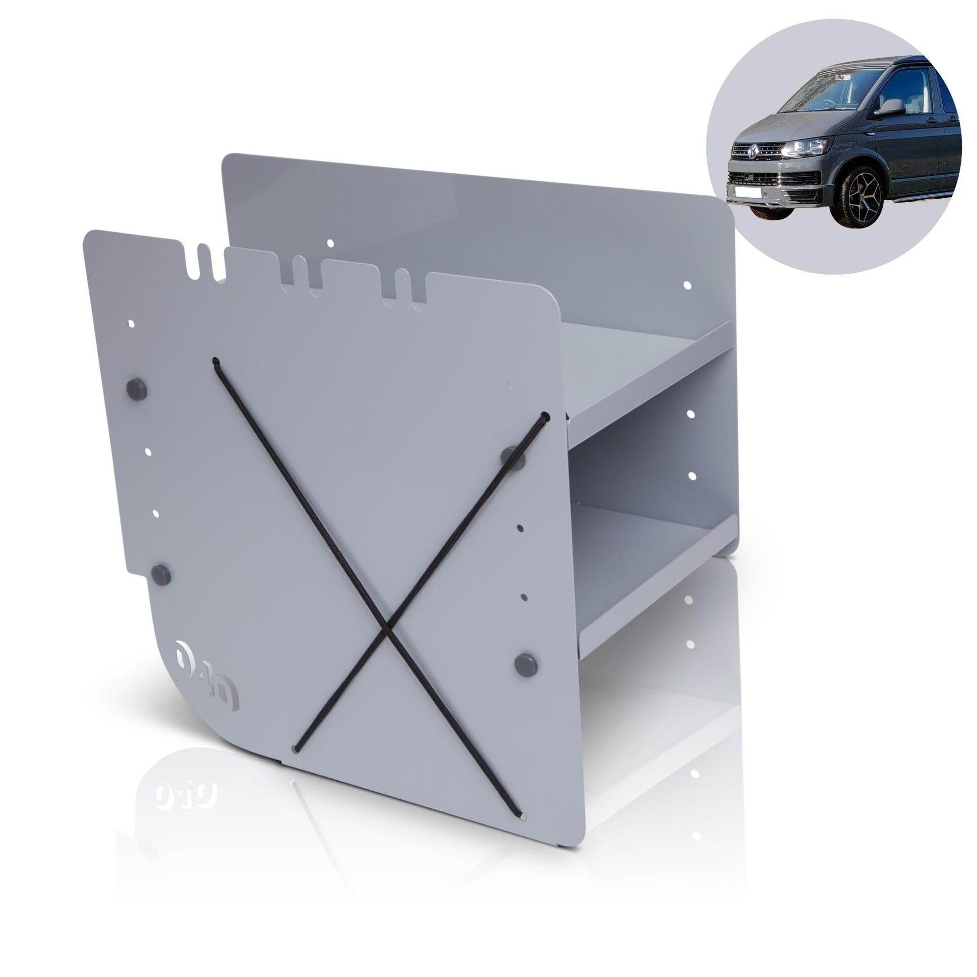 B - Ware: 040 Parts Schuhregal GRAU BEIFAHRERSEITE Zubehör passend für VW T5 T6 T6.1 Schuhorganizer Schuhtasche