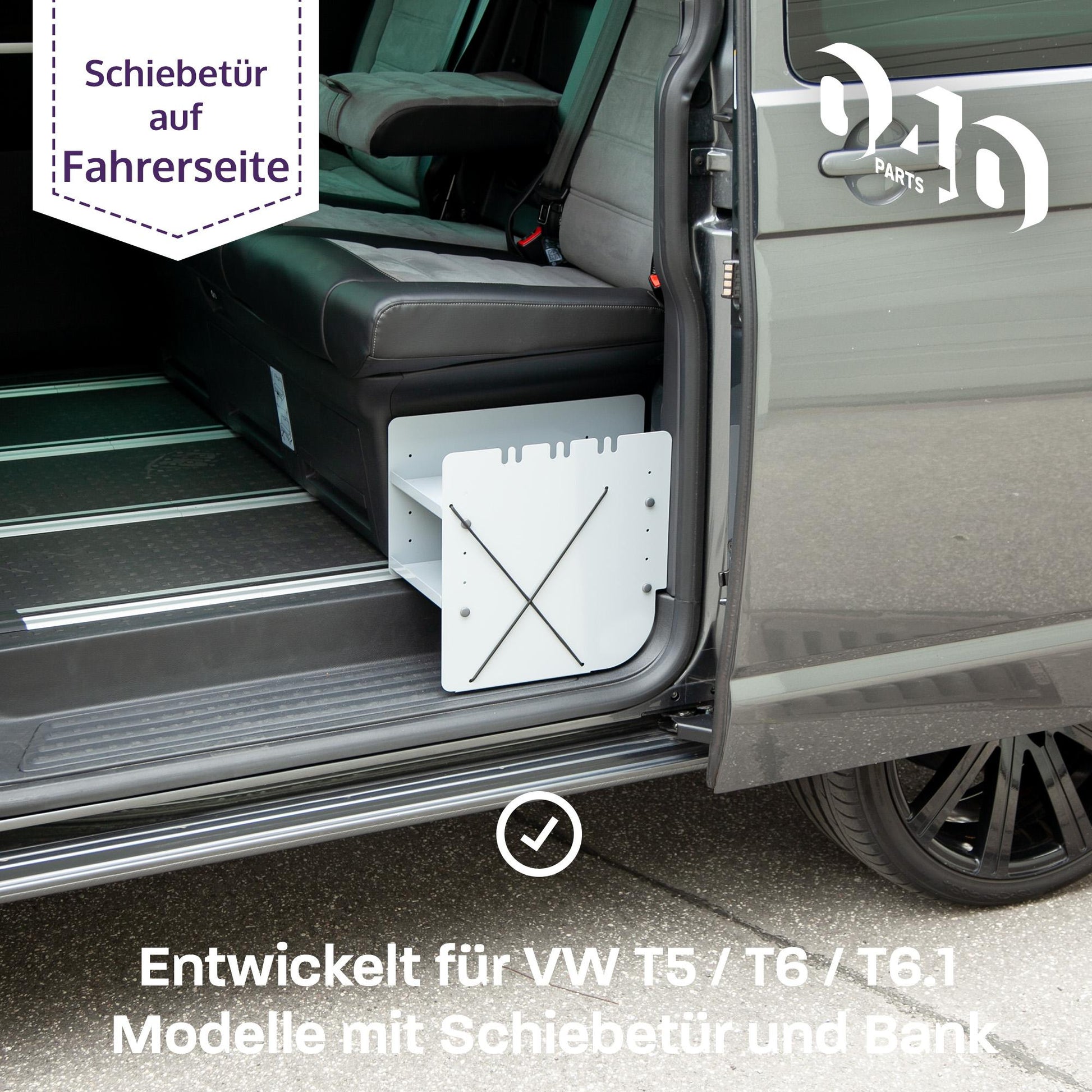 B - Ware: 040 Parts Schuhregal GRAU FAHRERSEITE Zubehör passend für VW T5 T6 T6.1Schuhorganizer Schuhtasche - 040parts - 4260715844801