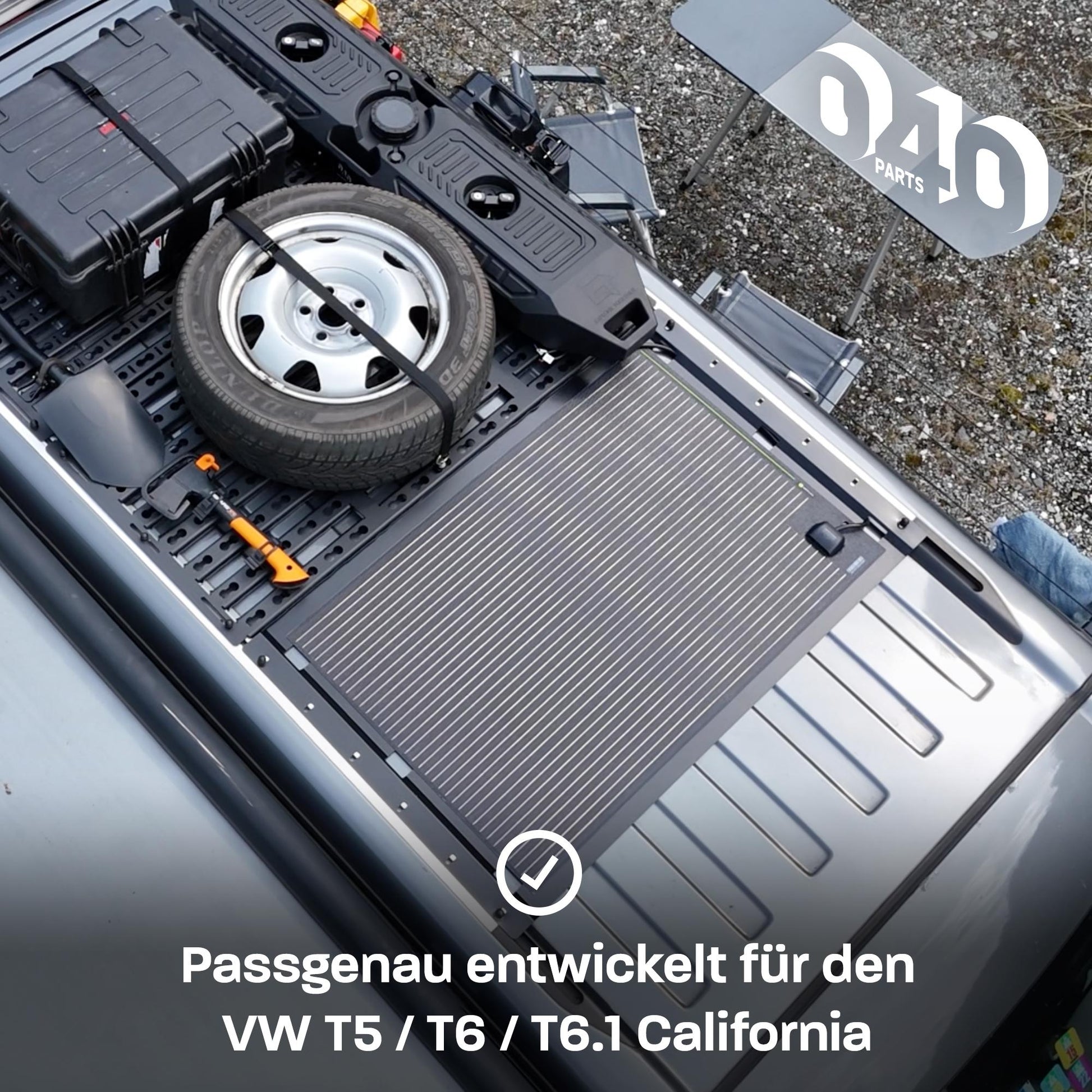 B - Ware: 040 parts Solarzellen Halter Schwarz Halteplatte aus Aluminium für VW T5/T6/T6.1 California Semiflex Solarpanel - 040parts - 4260715848847