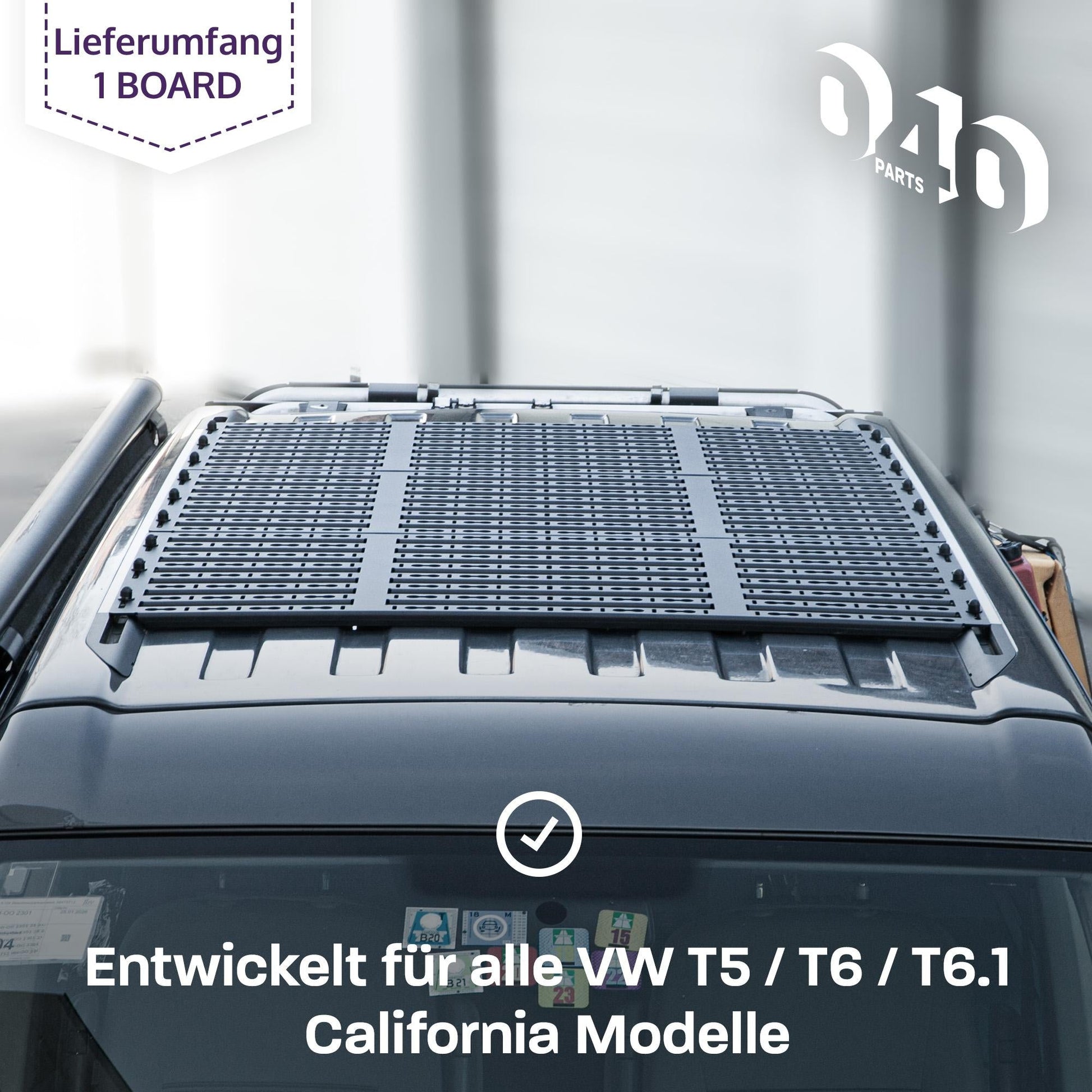 B - Ware: 040 Parts ultra flacher Dachgepäckträger für VW T5 T6 T6.1 California damit dein Van in Tiefgaragen passt Dachträger - 040parts - 4260715848588