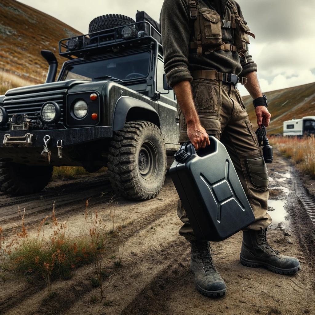 B - Ware: 040parts Benzinkanister 20L Schwarz im Totenkopf Design Kraftstoffkanister für Benzin Diesel und AdBlue Made in Germany - 040parts - 4260715848663