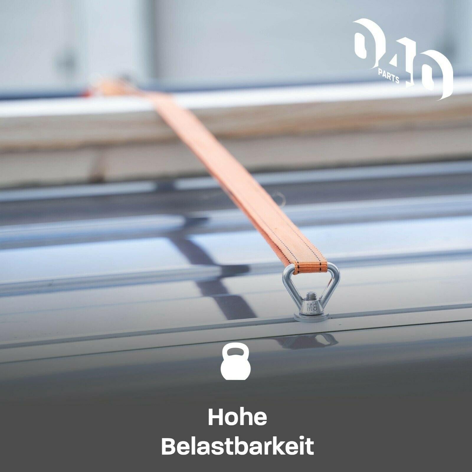 B - Ware: Edelstahl Zurrösen 4er Set für Dach - Schienen mit C - Profil für VW T5 T6 T6.1 - 040parts - 4260715842586