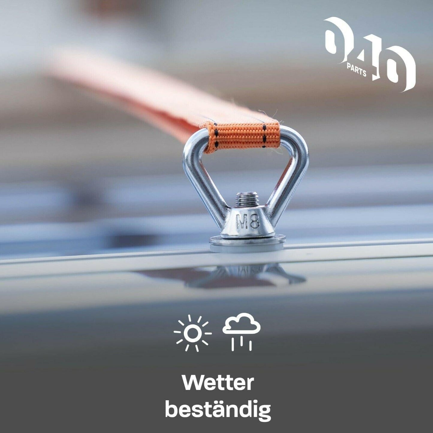 B - Ware: Edelstahl Zurrösen 4er Set für Dach - Schienen mit C - Profil für VW T5 T6 T6.1 - 040parts - 4260715842586