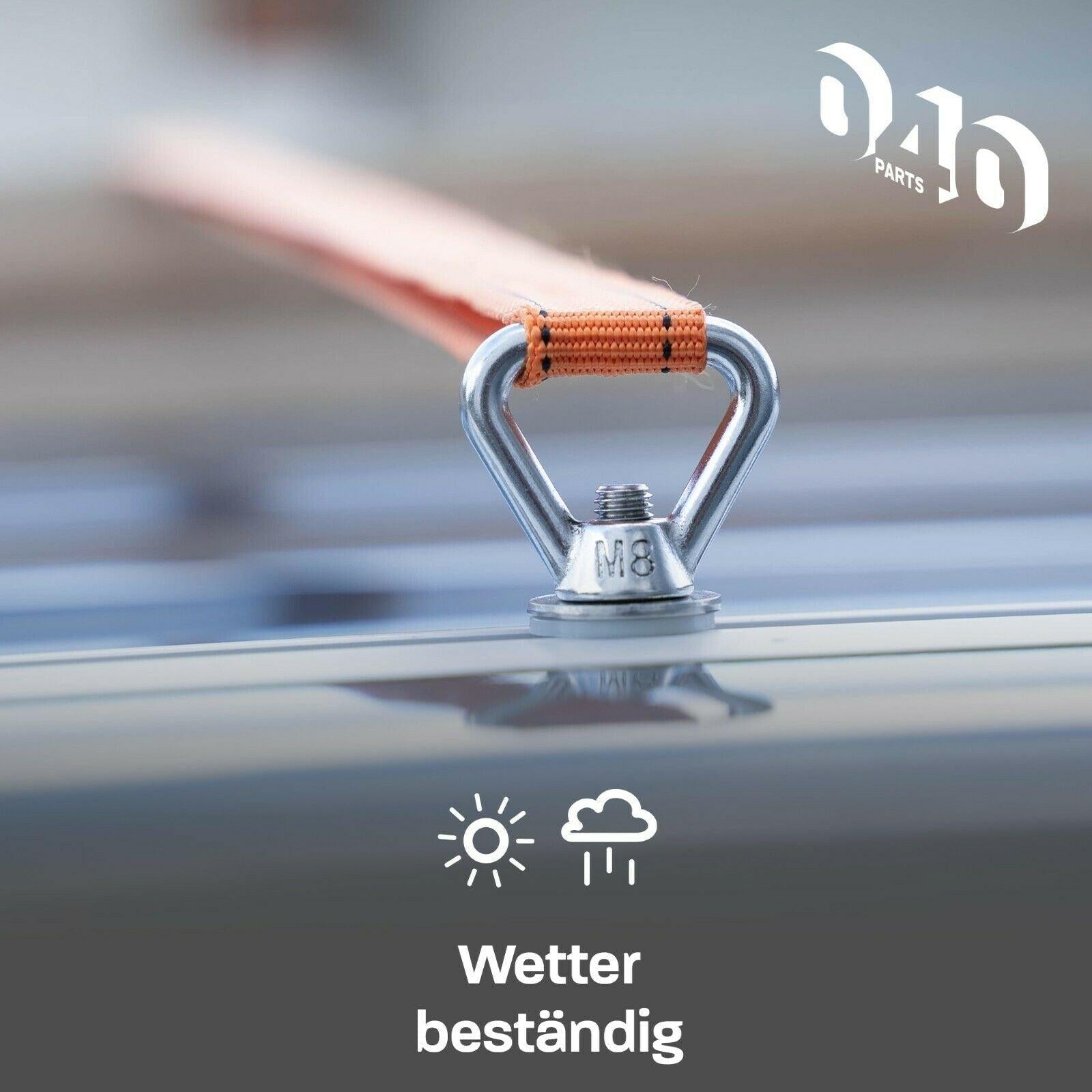 B - Ware: Edelstahl Zurrösen 4er Set für Dach - Schienen mit C - Profil für VW T5 T6 T6.1 - 040parts - 4260715842586