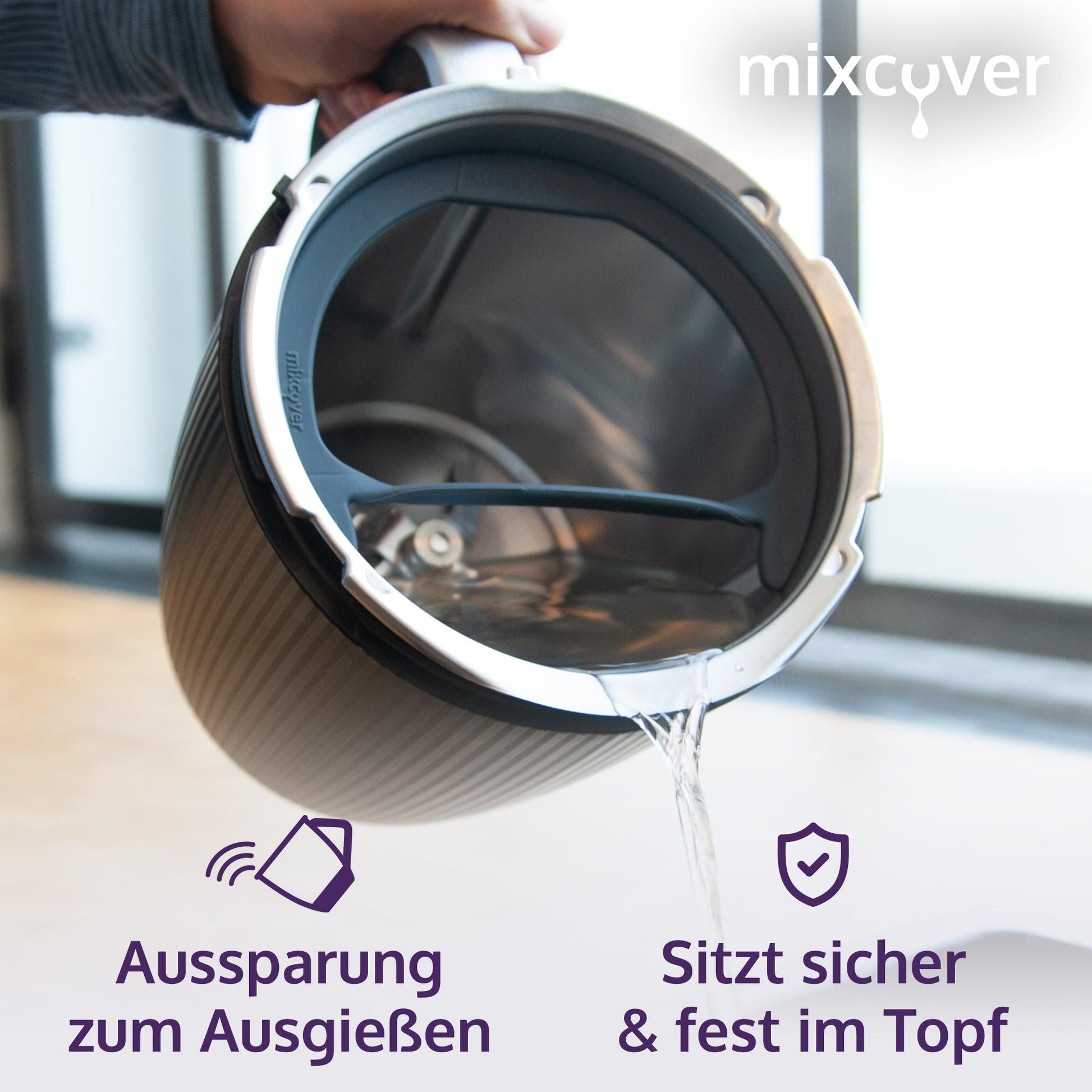 B - Ware: mixcover Deckelhalter und Abstreifhilfe kompatibel mit Vorwerk Thermomix TM7