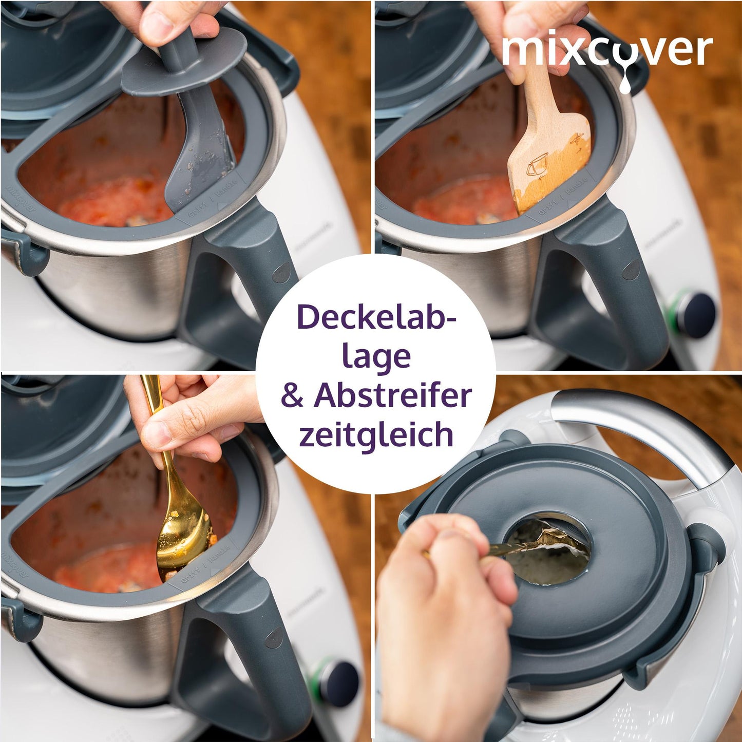 B - Ware: mixcover Deckelhalter und Abstreifhilfe kompatibel mit Vorwerk Thermomix TM7