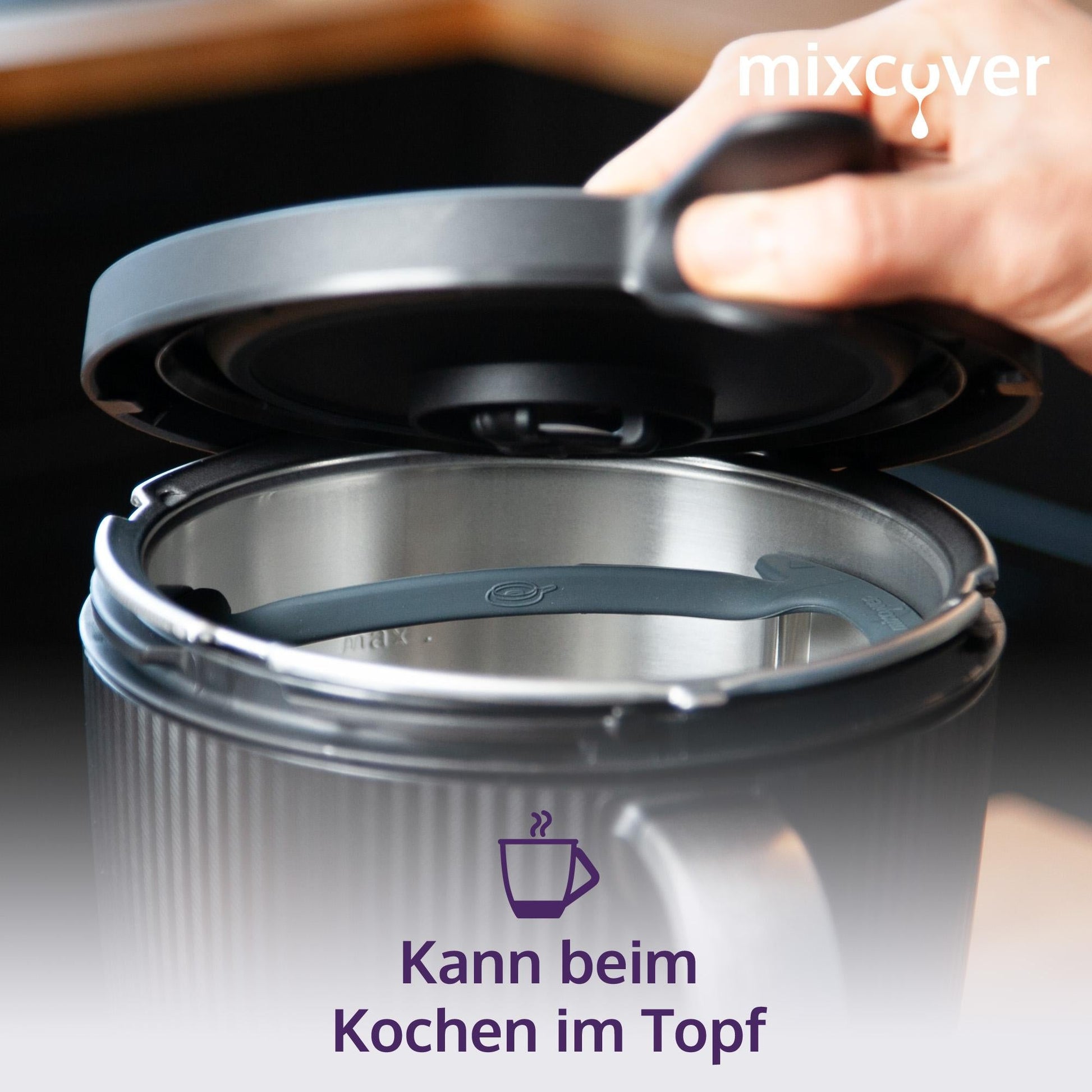 B - Ware: mixcover Deckelhalter und Abstreifhilfe kompatibel mit Vorwerk Thermomix TM7