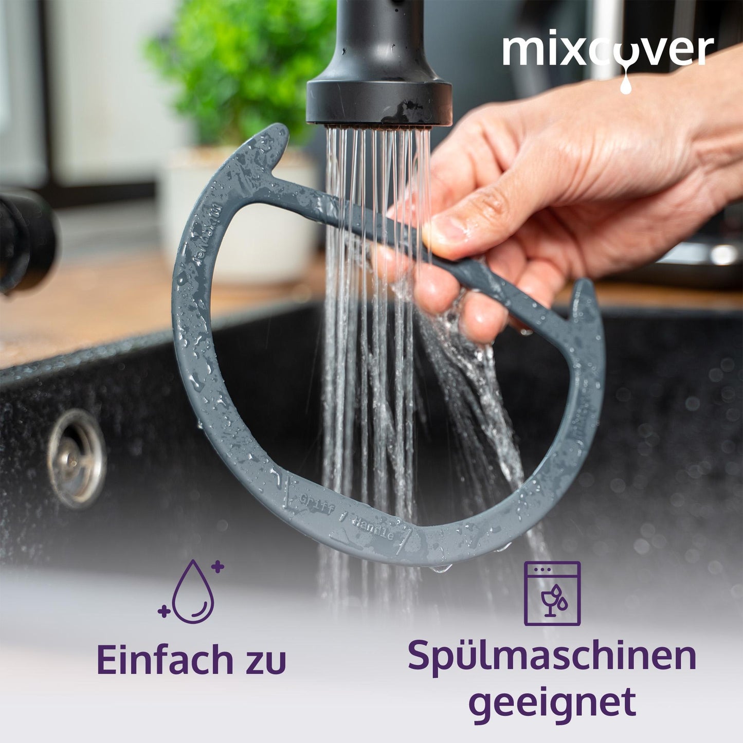 B - Ware: mixcover Deckelhalter und Abstreifhilfe kompatibel mit Vorwerk Thermomix TM7