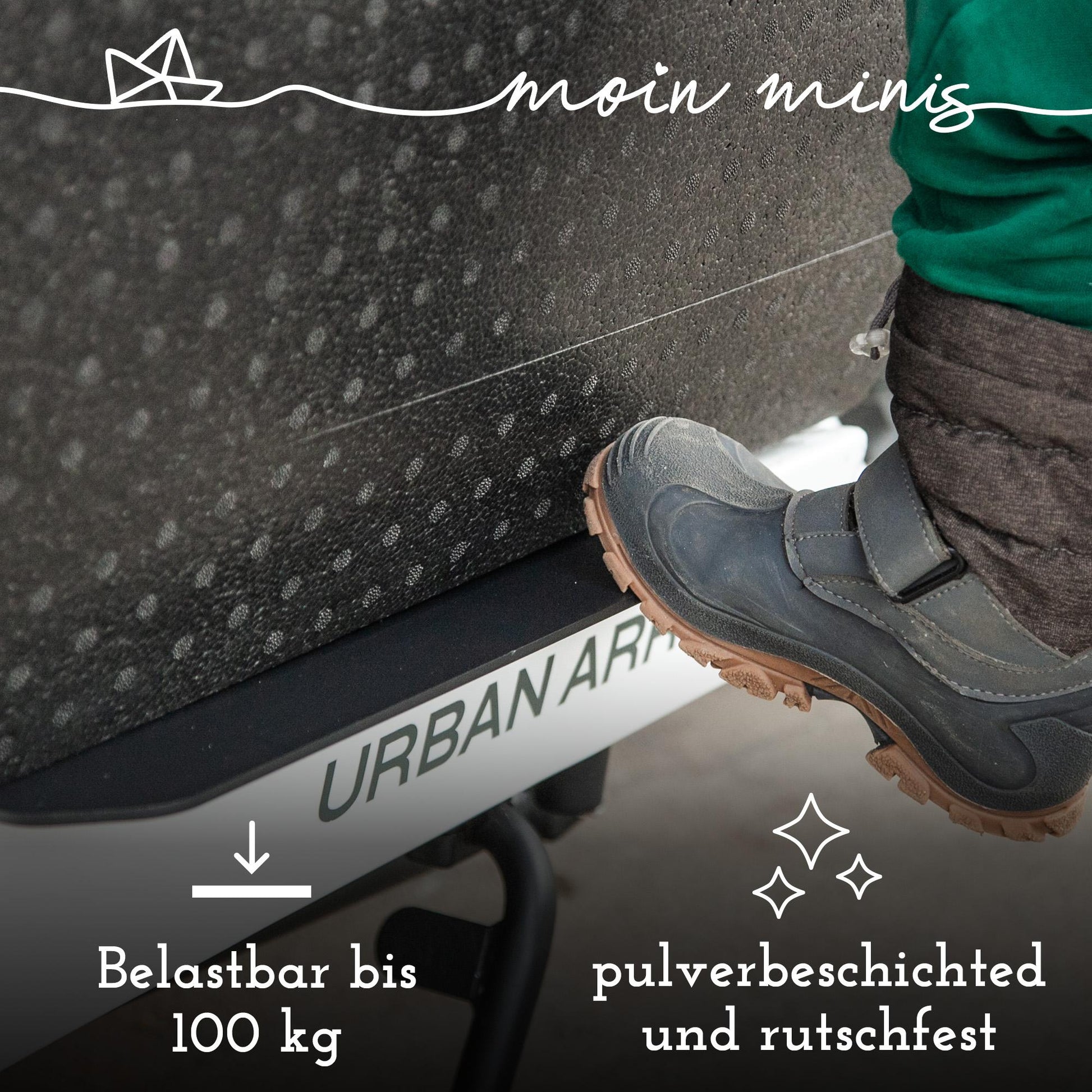 B - Ware: moin minis Einstiegshilfe für Urban Arrow Family Lastenrad Fahhrad Cargo bike Trittbrett für Kinder Trittstufe Aufstieghilfe