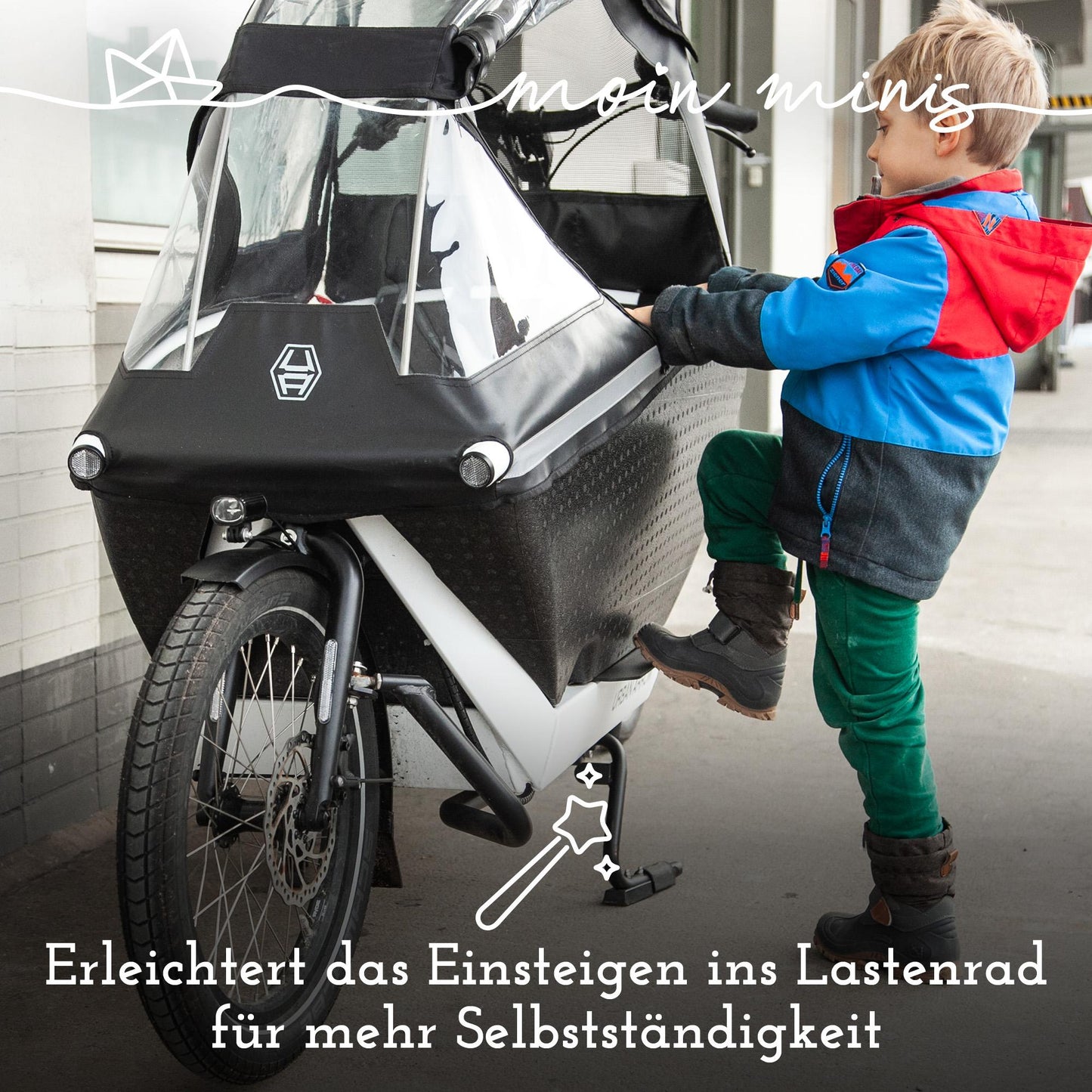 B - Ware: moin minis Einstiegshilfe für Urban Arrow Family Lastenrad Fahhrad Cargo bike Trittbrett für Kinder Trittstufe Aufstieghilfe