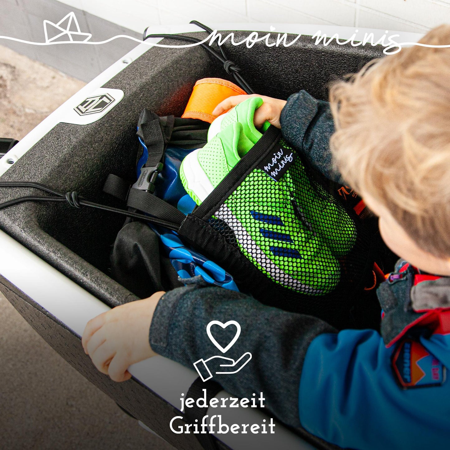 B - Ware: moin minis Gepäcknetz für Urban Arrow Family Lastenrad Fahhrad Cargo - 040parts - 4260715845006