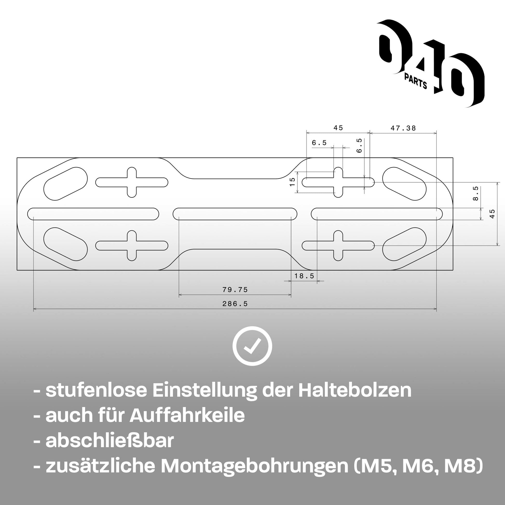 Ersatzteil: 1x Halteplatte Pro Variante für Maxtrax Magnethalter von 040 Parts