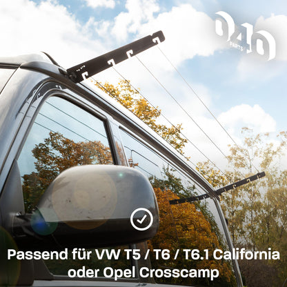 B-Ware: 040 parts Wäscheleine für VW T5, T6, T6.1 und Opel Crosscamp Trockne deine Wäsche direkt am Camper!