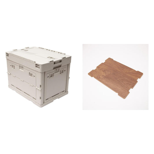 040 Parts Faltbox 30L + passender Holzdeckel - kompakte Transportbox mit ebener Ablage