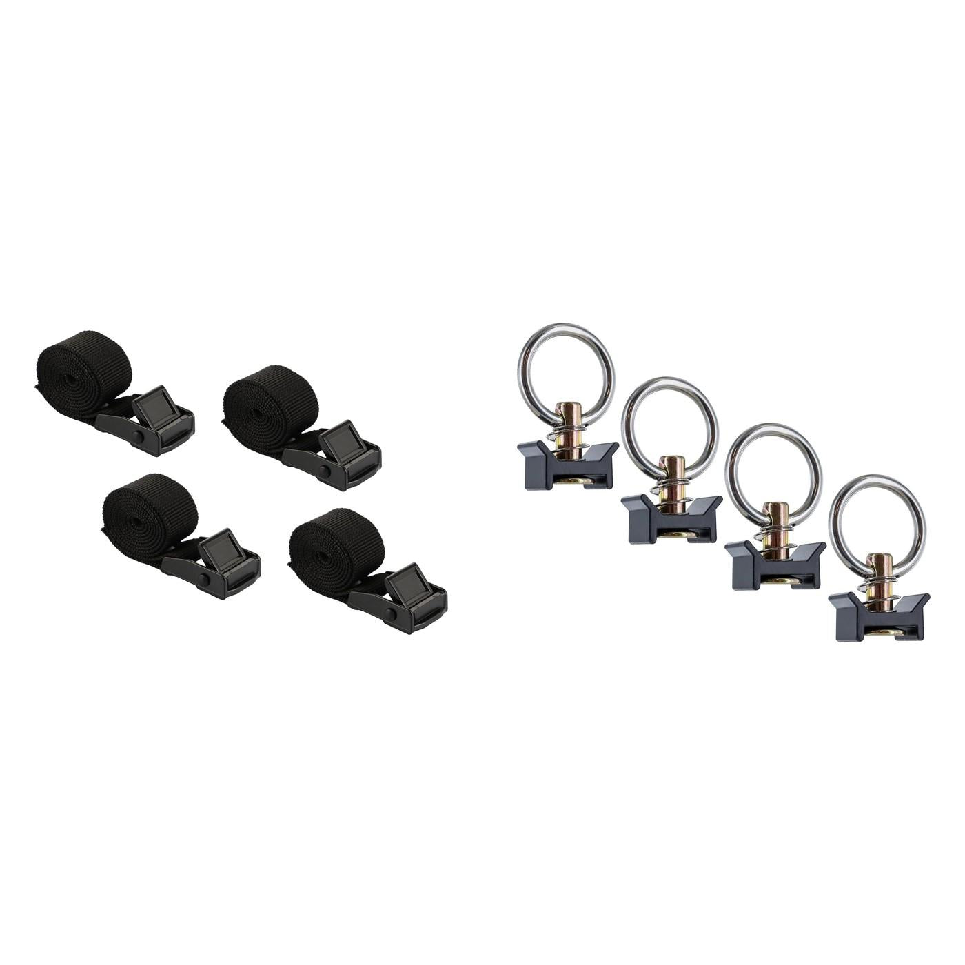 040 Parts Ladungssicherungs-Set: Spanngurt-4er 100cm + Airlineschienen-Endbeschläge 4er