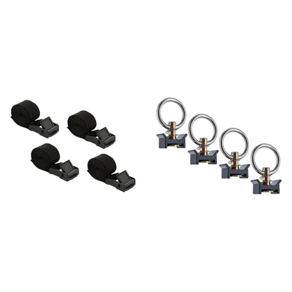 040 Parts Ladungssicherungs-Set: Spanngurt-4er 100cm + Airlineschienen-Endbeschläge 4er