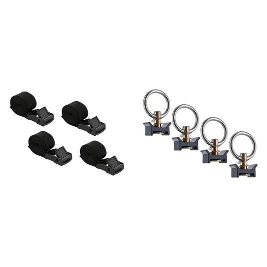 040 Parts Ladungssicherungs-Set: Spanngurt-4er 100cm + Airlineschienen-Endbeschläge 4er