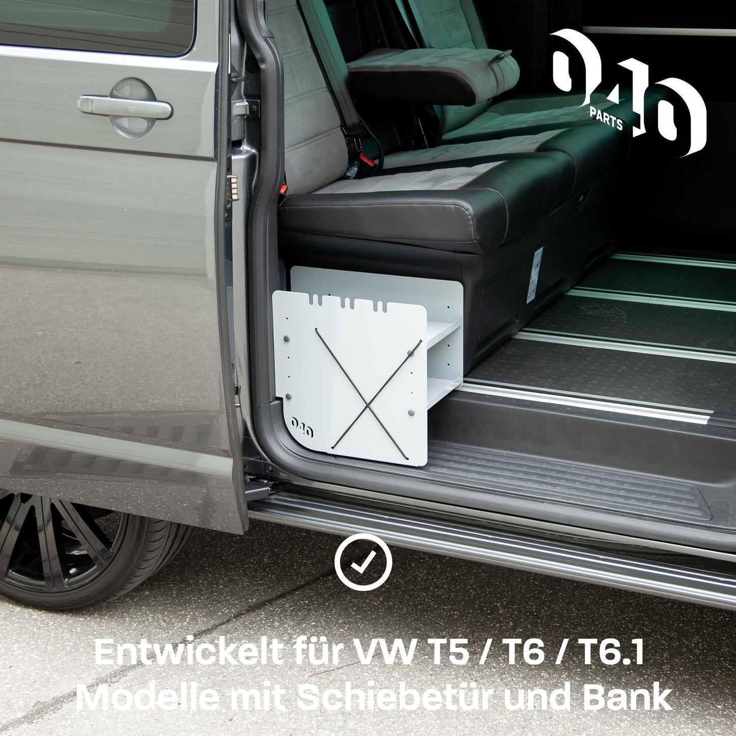 B-Ware: 040 Parts Botník ŠEDÝ STRANA SPOLUJEDOUCÍHO Příslušenství vhodné pro VW T5 T6 T6.1 Organizér bot Tašta na boty