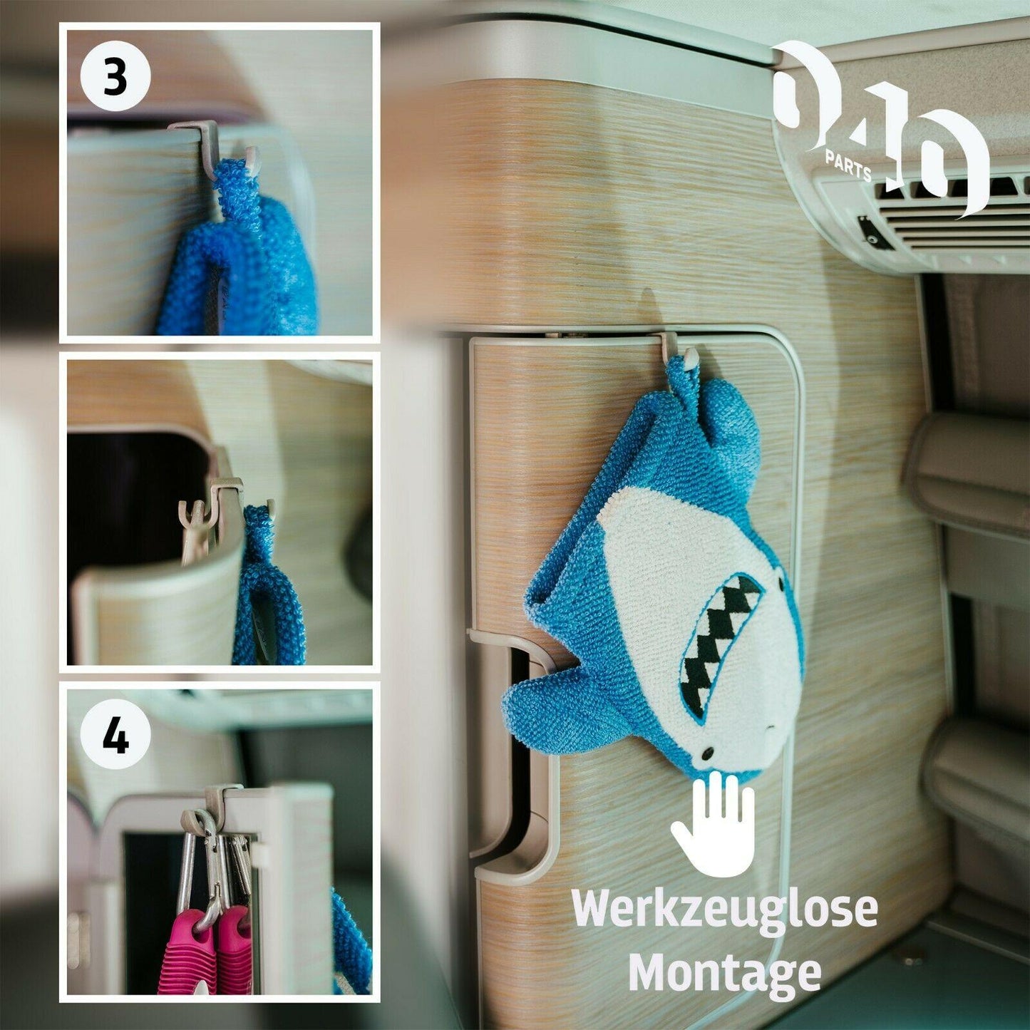 B-Ware: Zestaw 10 haczyków pasujący do VW California T5 T6 T6.1 Bulli Camper Ocean Coast