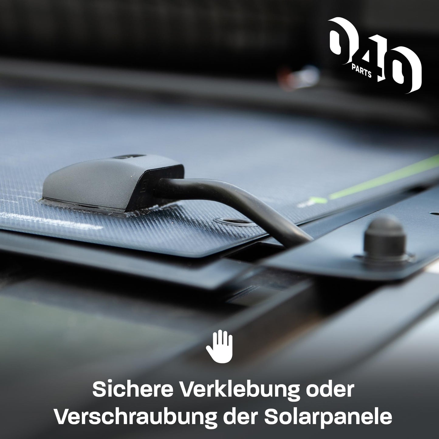 B-Zboží: 040 parts držák solárních článků Černý Upevňovací deska z hliníku pro VW T5/T6/T6.1 California  Semiflex solární panel