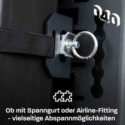 B-Ware: 040 Parts Set de 2 Supports de Coffre en Aluminium (Pièce Centrale) pour Molleboard - Utilisable Universellement, Poudré, pour Charges Lourdes