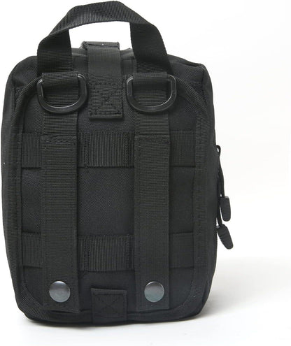 040 Parts Universal Molle Bag, Multifunctional for First Aid, Tools & Camping, with Removable Carrier Plate & Shoulder Strap - Black