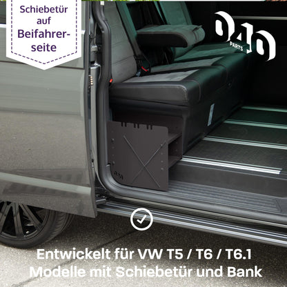 B-Ware: 040 Parts Regál na topánky ČIERNA STRANA SPOLUJAZDCA Príslušenstvo vhodné pre VW T5 T6 T6.1 Organizér topánok Taška na topánky