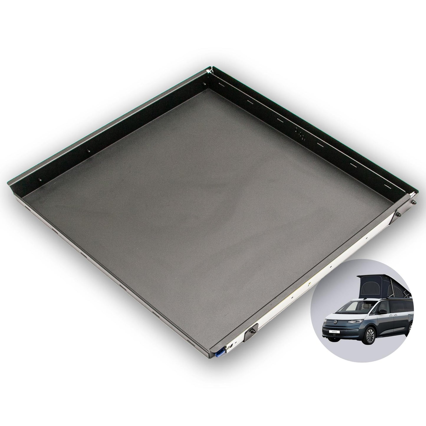 B-Zboží: 040 parts Jednoruční zadní výsuvná zásuvka 800 mm pro T7 New California Beach Multivan Zadní box Výsuvný bagážník Těžko zatížitelný výsuv neuer