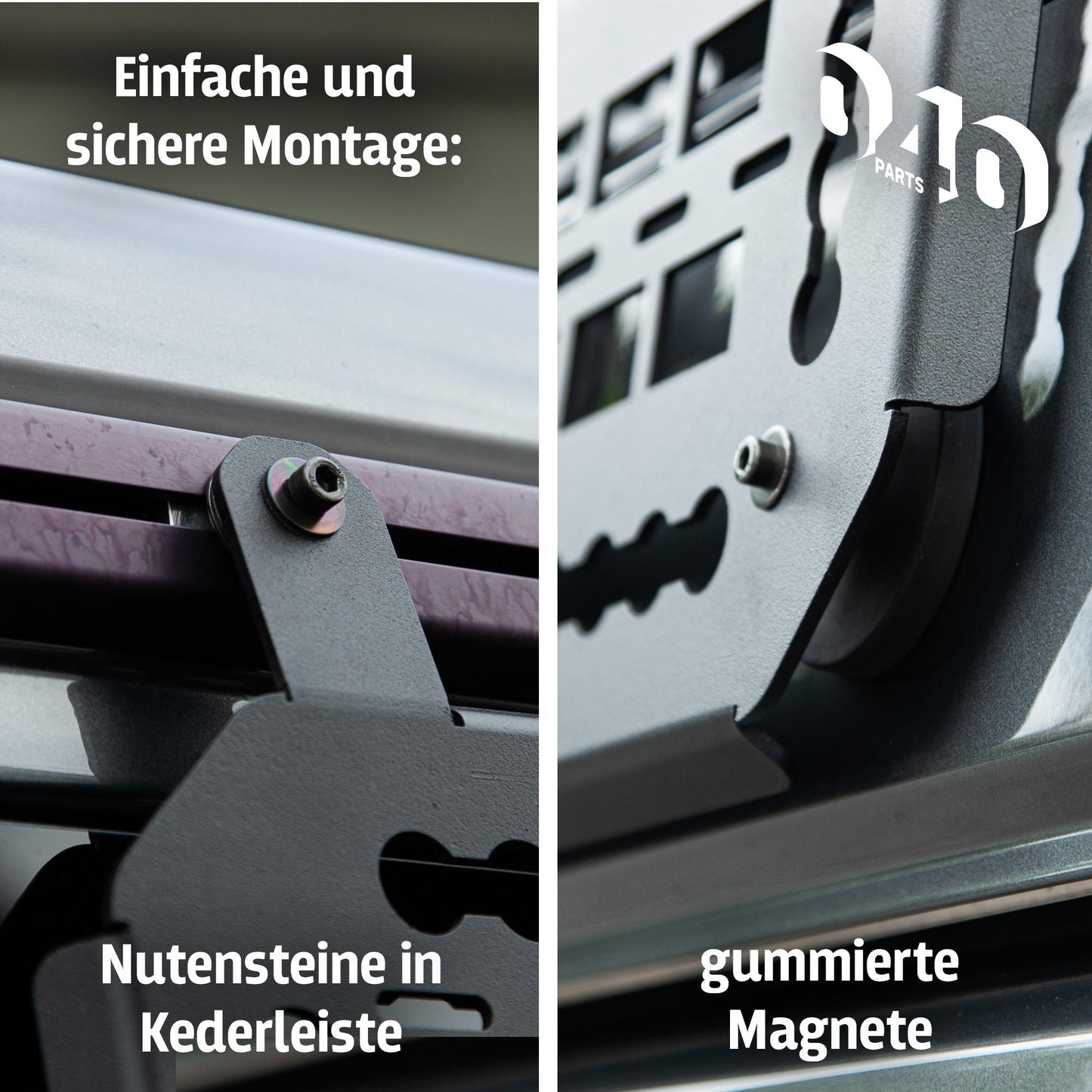 040 Parts Molle Board for VW T5 T6 T6.1 with Reimo Multirail or Brandrup Top-Rail Universal Gear Mount