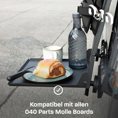 B-Ware: 040 parts Závěsný stůl 34x31cm pro Molle desky od 040 Parts Kempingový stůl Pracovní plocha Skládací stůl