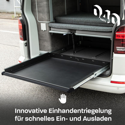 040 parts Enhandsudtræk bagageboks 800mm til T5 T6 T6.1 California (Comfortline Coast Ocean) bagageboks bagageudtræk tungbelastning skinneforbindelse