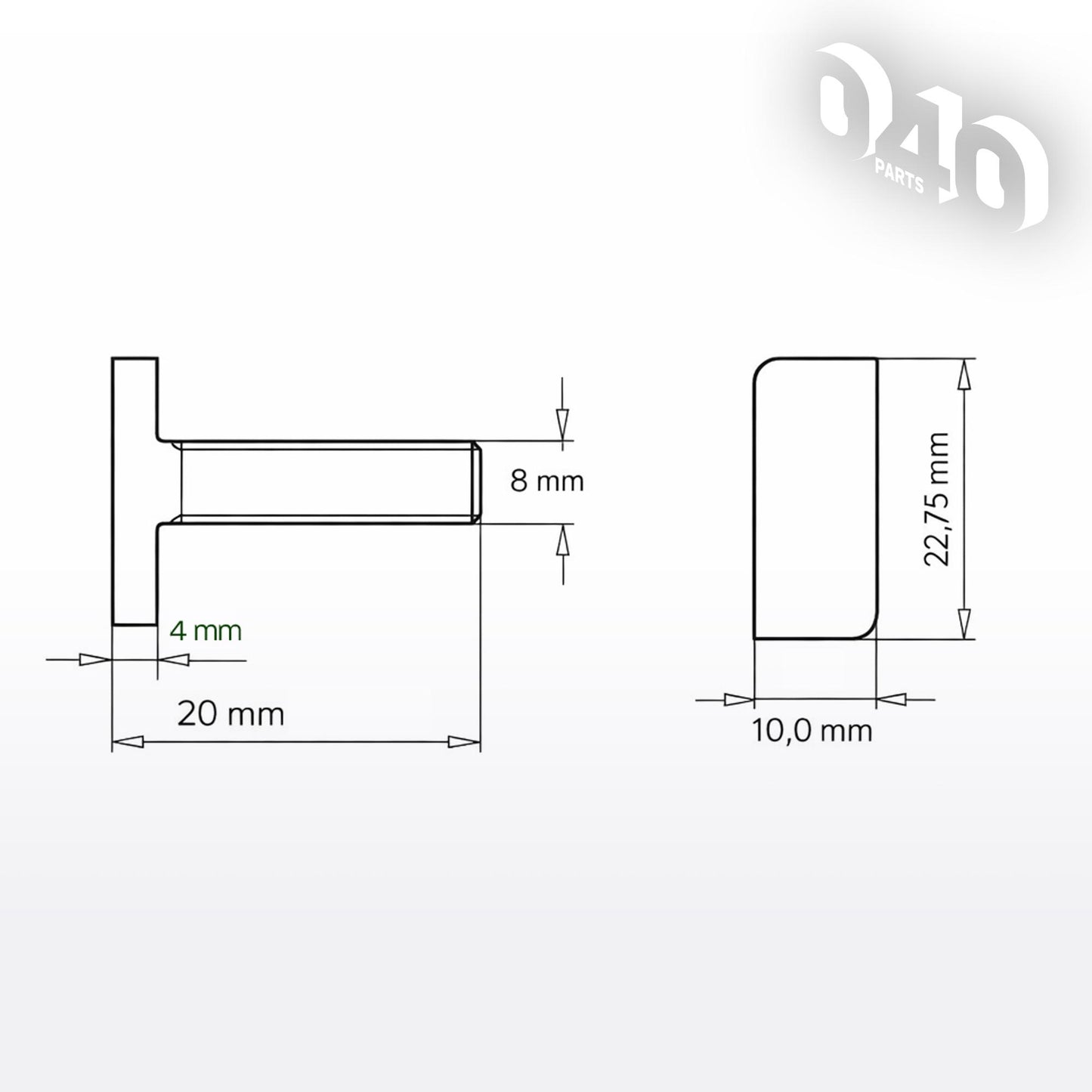 040 parts portaequipajes pie para VW T7, T5, T6, T6.1 California, así como para Transporter y para Multivan con riel en C