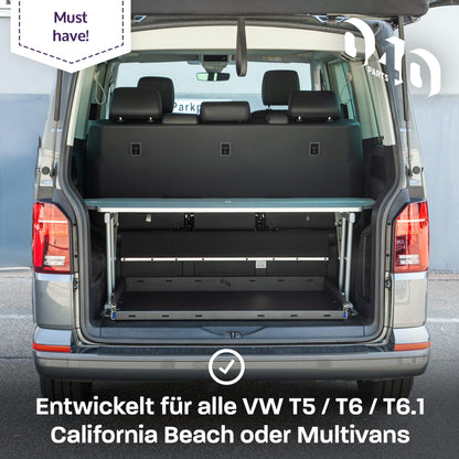 B-Ware: 040 parts classic Heckauszug Schublade 800mm für T5 T6 T6.1 California Beach oder für Multivans Heckbox Gepäckauszug Schwerlastauszug Schien