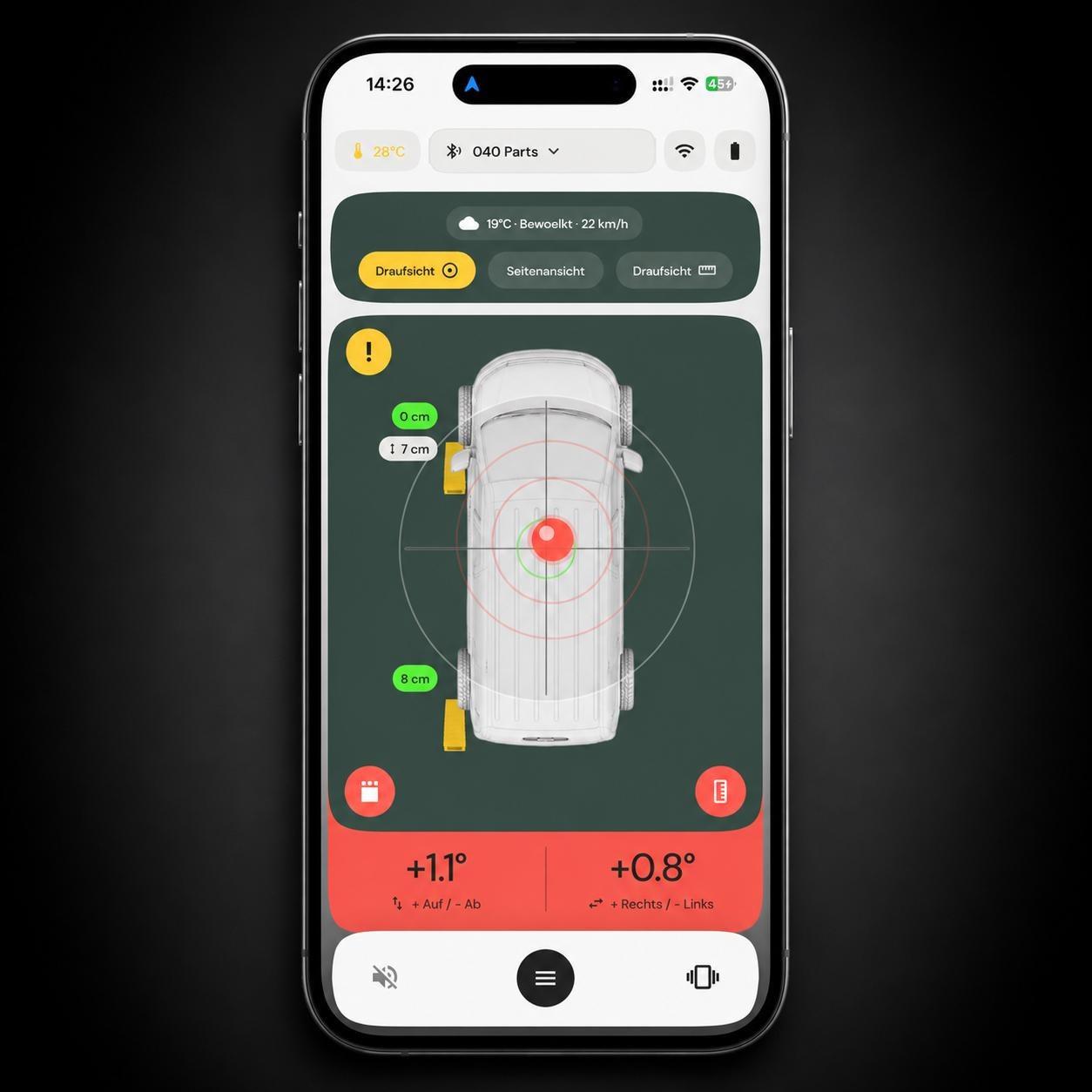 040 Parts Nivellier-Set: Smarter Level-Sensor + Hebekissen 2er - in unter 2 Minuten gerade stehen