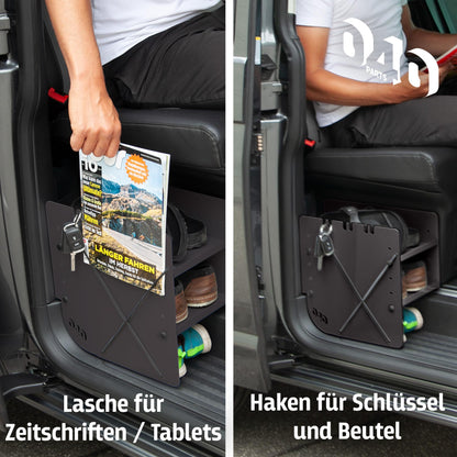 B-Ware: 040 Parts Schuhregal SCHWARZ FAHRERSEITE Tilbehør til VW T5 T6 T6.1 Skorganizer Skotaske