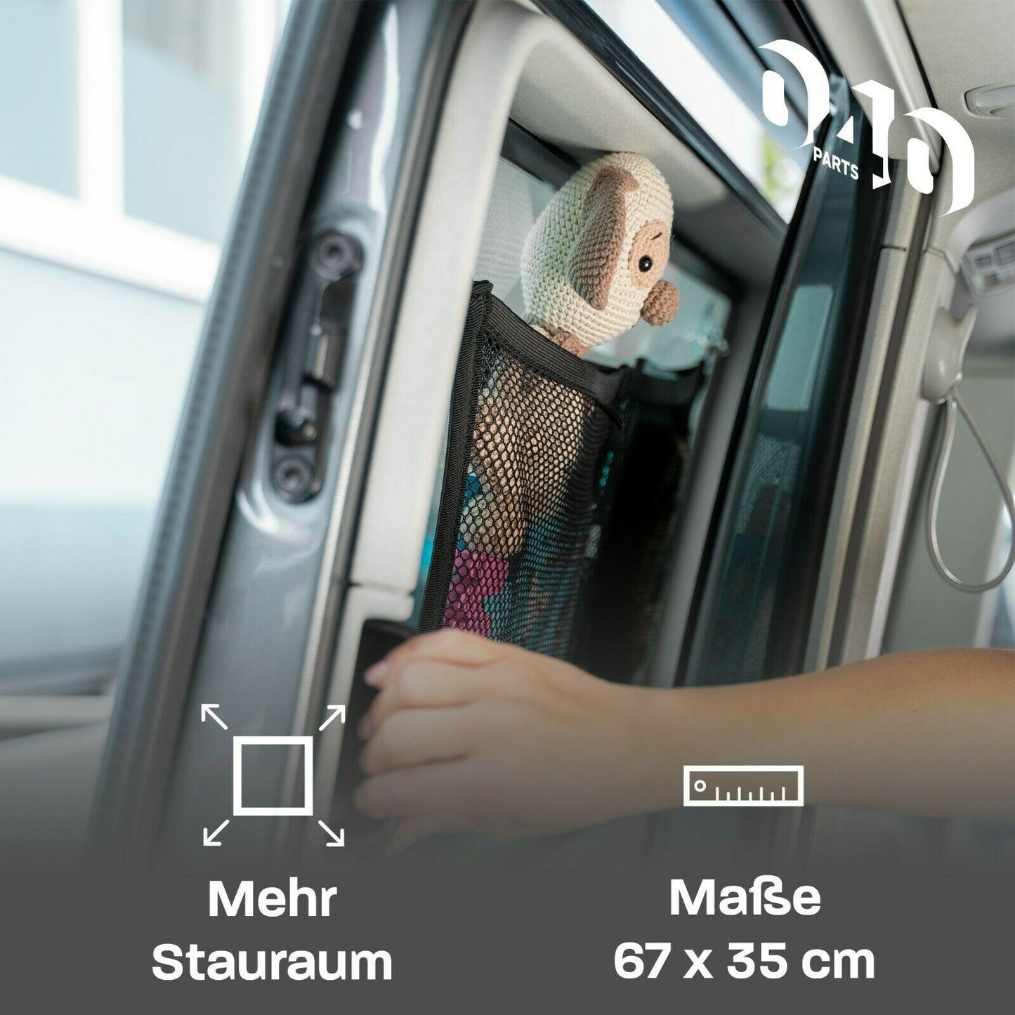 040Parts Aufbewahrungs-Netz für große Fenster von VW T7 T5 T6 Bulli, Multivan