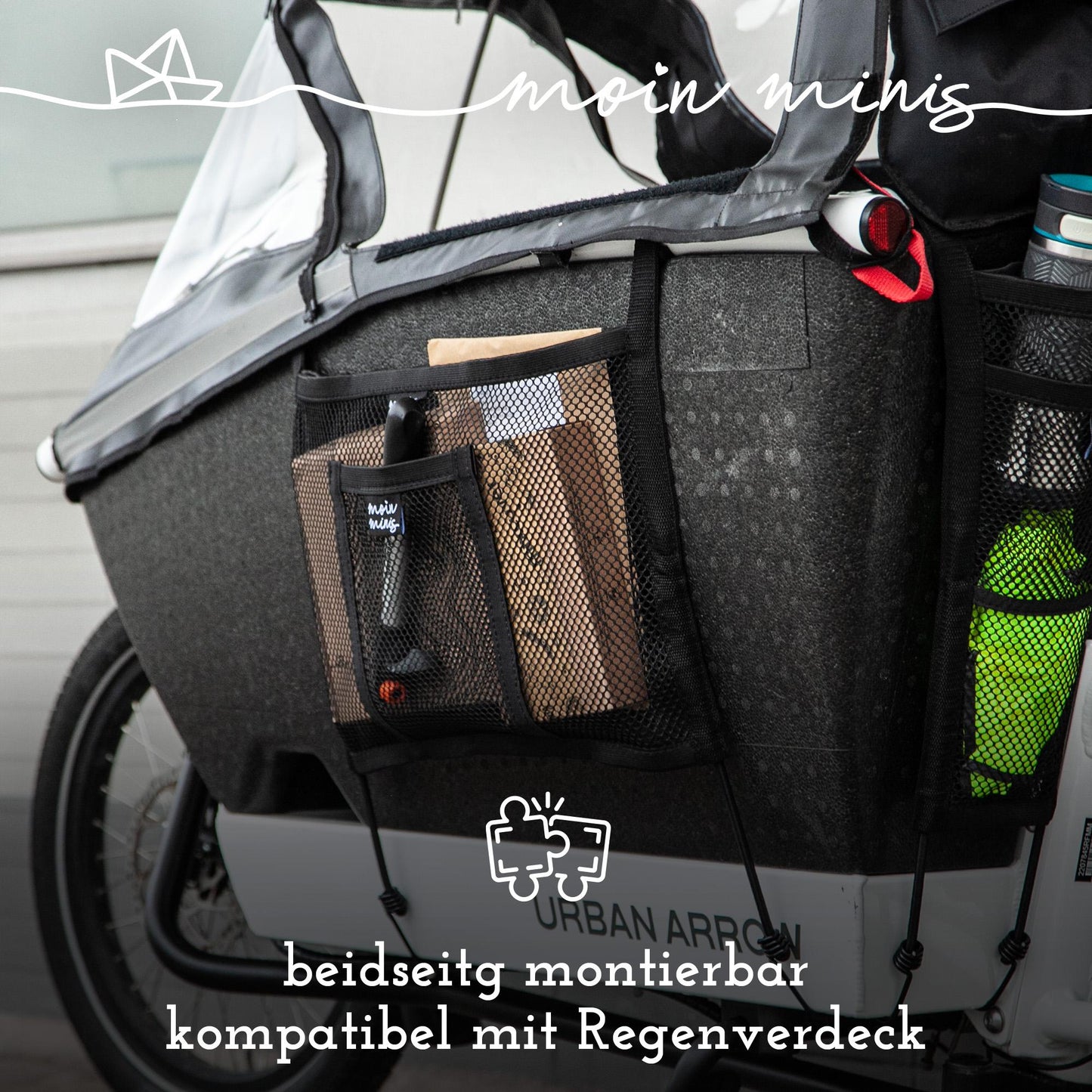 ciao minis rete porta-bagagli laterale per Urban Arrow Family e Family Next cargo bike