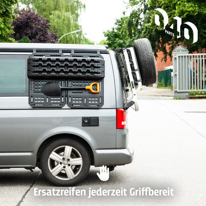 B-Ware: 040 parts Držák náhradního kola pro VW T5, T6 a T6.1 Náhradní pneumatika kompatibilní s mnoha dalšími ráfky Držák náhradní pneumatiky Držák náhradního kola
