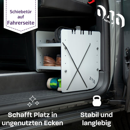 B-Ware: 040 Parts Skoophænger GRÅ FØRERSIDEN Tilbehør passende til VW T5 T6 T6.1 Skoorganizer Skotaske
