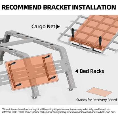 040 Parts Schraubhalterung für Auffahrkeile und Sandbleche Sandblechhalterung kompatibel mit Maxtrax und vielen weiteren Modellen