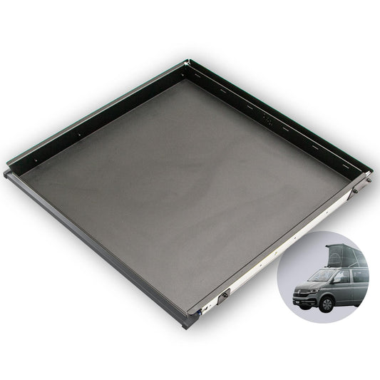 040 parts Einhand Heckauszug Schublade 750mm für T5 T6 T6.1 California (Comfortline Coast Ocean) Heckbox Gepäckauszug Schwerlastauszug Schiene