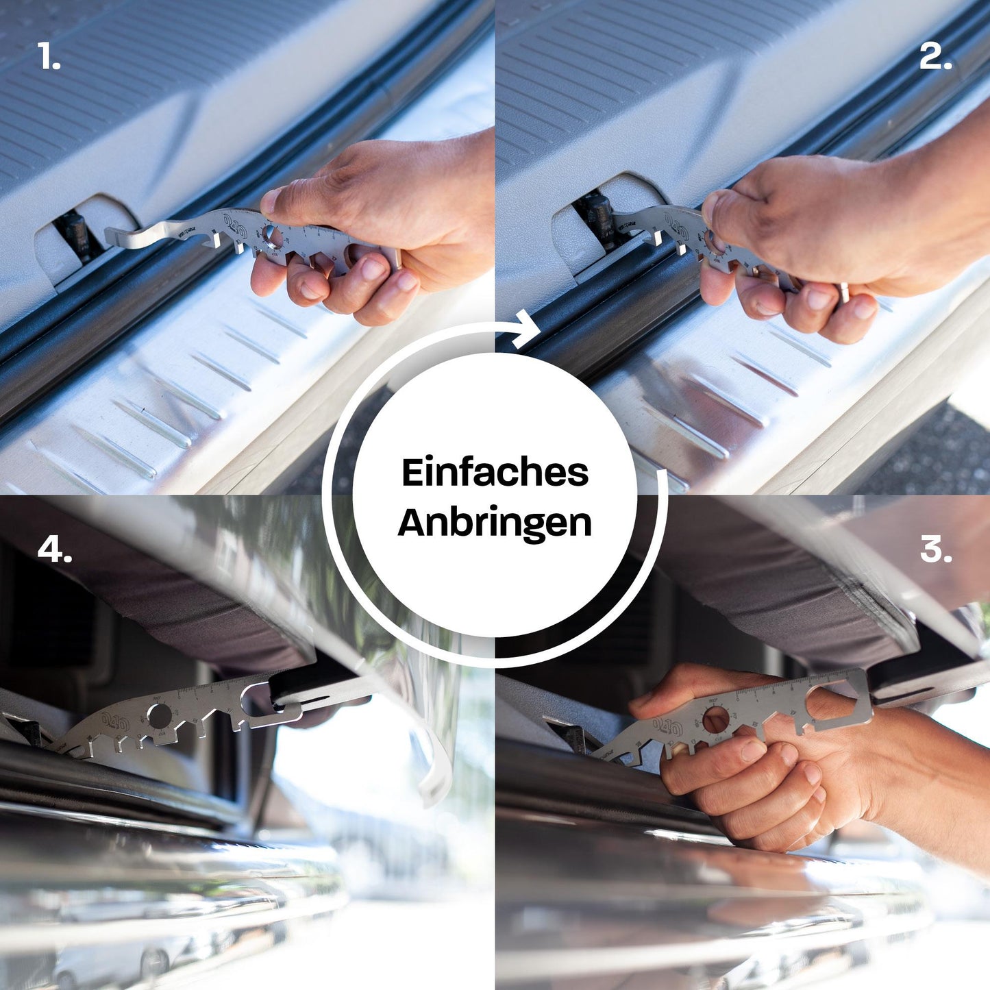 040 Parts Multitool extra langer Heckklappen Aufsteller 20 cm für VW T7 T6 T5 T4 California Multivan Bulli Ocean Beach Golf Caddy - Werkzeuge