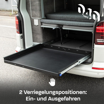 040 parts classic Heckauszug Lade 700mm voor T5 T6 T6.1 California (Comfortline Coast Ocean) Heckbox Bagageuitschuiver Zwaarlastuitschuiver Geleiderail