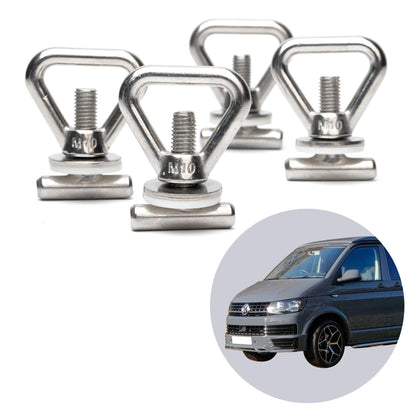 B-Ware: 4er Set Zurrösen Ladungssicherung VW T5 / T6 / T6.1 Bulli, Multivan, California, Beach