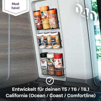 040 Parts Spice Rack for T7 T5 T6 T6.1 California Ocean Coast Comfortline or Camper Van Motorhome or Kitchen
