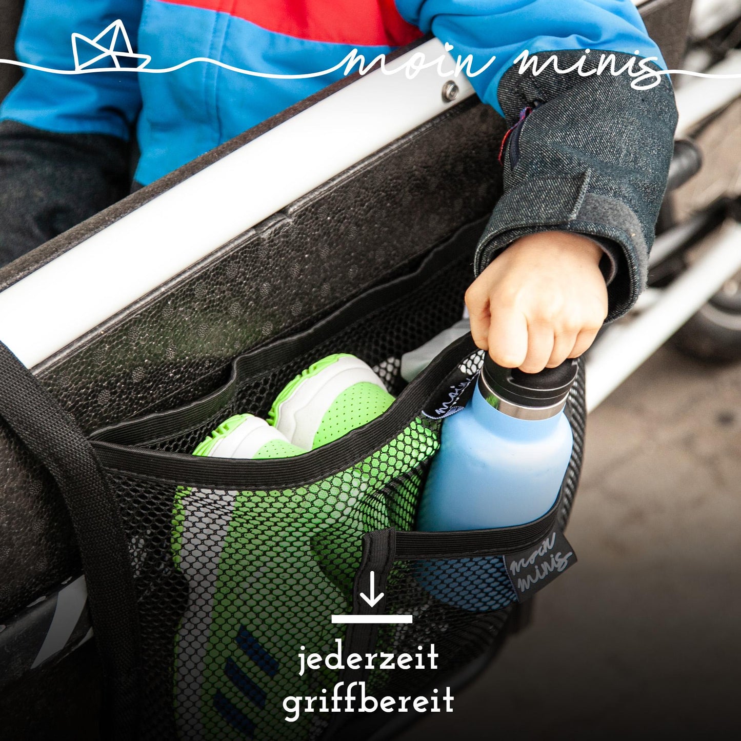 B-Ware: moin minis boční síť na zavazadla pro Urban Arrow Family Lastenrad Fahhrad